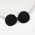 Set of two black round non-woven felt pads for DIY hair accessories and crafts - 40mm (10 Pieces/Pack) / Black