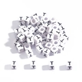 6mm cube acrylic alphabet bead featuring capital letter T for DIY bracelet jewelry making - Letter T