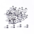 White 6mm acrylic square letter Q beads for DIY jewelry making and necklaces - Letter Q
