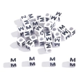 White 6x6mm square acrylic letter beads with black printed alphabets for DIY jewelry - Letter M