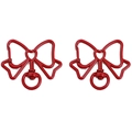 Détail des mousquetons pivotants rouges en forme de nœud pour porte-clés et accessoires DIY - 39x33mm 2 Pièces/Paquet / Rouge