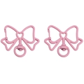Détail de fermoirs mousquetons roses en forme de nœud avec cœur pour porte-clés DIY - 39x33mm 2 Pièces/Paquet / Rose