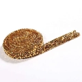 Rolle mit mehrreihigem goldenen Nietentrimmband mit metallischem Hochglanz-Finish - 1cm Breite (1 Yard/Pack/18g) / Goldene Basis Kristallgelb