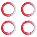 Detailed set of four gradient red and pink alloy spring rings for DIY keychain making - Diameter About 25 (FKY066) / Red Series