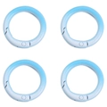 Detail view of 4 light blue gradient alloy round snap hooks for DIY keychain making - Diameter About 25 (FKY066) / Blue Series