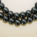 Deep grey glass pearl strands for DIY jewelry with high metallic luster on leather - 6mm (1.4mm Hole) / Dark Gray