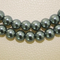 Deep grey glass pearl beads strand for DIY jewelry making with metallic finish - 6mm (1.4mm Hole) / Gray