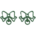 Fermoir mousqueton en métal vert foncé en forme de nœud avec cœur pour porte-clés DIY - 39x33mm 2 Pièces/Paquet / Vert foncé