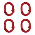 Set of 4 matte red heart oval carabiner clips for DIY keychains and bag accessories - Approx 21x28mm (1 Piece) / Red
