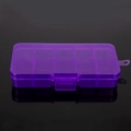Translucent purple 10-grid plastic storage box for jewelry and small accessories - 12.8*6.5*2.2cm / Purple