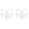 Mousquetons blancs en alliage en forme de nœud avec cœur pour porte-clés et sacs DIY - 39x33mm 2 Pièces/Paquet / Blanc