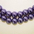 Polished deep purple glass pearl beads strands for DIY jewelry making and crafts - 6mm (1.4mm Hole) / Purple