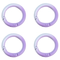 Set of 4 gradient purple to light blue round carabiner clips for DIY keychains - Diameter About 25 (FKY066) / Purple Series
