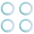 Set of four gradient mint green and light blue round spring O-rings for DIY keychains - Diameter About 25 (FKY066) / Blue & Green