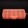 Semi-transparent orange 10-compartment plastic jewelry organizer box with latch - 12.8*6.5*2.2cm / Orange