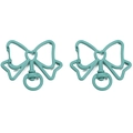 Paire de crochets pivotants en alliage peint bleu clair en forme de nœud pour porte-clés - 39x33mm 2 Pièces/Paquet / Bleu sarcelle