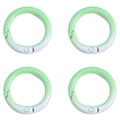Set of four mint green round alloy spring snap hooks for DIY keychains and bags - Diameter About 25 (FKY066) / Grass Green Series