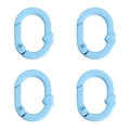 Set di quattro anelli a molla a cuore azzurro con dettaglio cuore 3D a sbalzo - Circa 21x28mm (1 Pezzo) / Blu