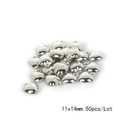50pcs shiny silver heart-shaped CCB spacer beads with loop for DIY jewelry making 11x14mm - Smooth Heart Style (11x14mm) / 50 Pieces / Bright Silver