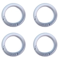 Set of 4 matte grey gradient round carabiner spring rings for DIY keychains - Diameter About 25 (FKY066) / Gray