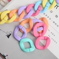 Ματ ακρυλικοί κρίκοι αλυσίδας σε χρώματα macaron για DIY κατασκευές σε τσάντες - 10 τεμ/Συσκευασία / 39x32mm (Πάχος περίπου 4mm) / Ελαστικοποιημένα Μικτά Χρώματα (A141)