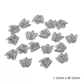 Set di ciondoli a farfalla in lega d'argento antico per gioielli DIY 13mm x 12mm - 20 Pezzi/Confezione / Farfalla (13x12mm)