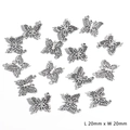 Set of 20mm silver alloy butterfly charms for DIY jewelry making and necklaces - Butterfly (20x20mm)