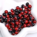 Perline in vetro DIY con trama marmorizzata rossa e nera per creazione di gioielli fatti - 10mm (Confezione da 20) / Diviso Rosso E Nero