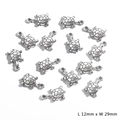 Set of 13 vintage alloy turtle charms for DIY jewelry making, 12mm x 29mm size - Turtle (12x23mm)