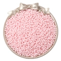 Pink painted glass seed beads for DIY jewelry making displayed on a silver vintage tray - Light Pink