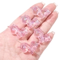 Vijf doorschijnende iriserende roze eenhoorn kralen van hars voor doe-het-zelf sieraden - 25x26mm (2 Stuks/Verpakking) / Transparant roze