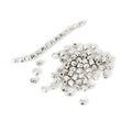 Macro-opname van zilveren gefacetteerde CCB-kralen voor doe-het-zelf sieraden en kettingen - Gefacetteerde Cilinder (3x3mm, 500 Stuks/Verpakking) / Zilver