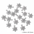 Antique silver ship wheel charms for DIY jewelry making, 20mm x 15mm alloy pendants - Rudder (15X20mm) / Electroplated Antique Silver