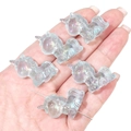 Vijf stuks doorschijnende iriserende eenhoorn acryl kralen voor DIY sieraden maken - 25x26mm (2 Stuks/Verpakking) / Transparant blauw