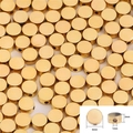 Makro-Detail von 6mm goldenen CCB-Flachrundperlen mit 1mm Loch für DIY-Schmuckherstellung - Zylinder / 100 Stück/Packung (6x3mm) / KC Gold