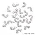 Silver alloy crescent moon and star charms for DIY necklace bracelet making 19x11mm - Star & Moon (11X19mm) / Electroplated Antique Silver