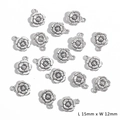 Silver rose flower alloy pendant charm for DIY necklaces measuring 15mm by 12mm - Flower (12X15mm) / Electroplated Antique Silver