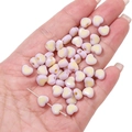 Zweifarbige Herzperlen aus Acryl in Hellviolett und Beige für DIY-Schmucksets - Ca. 8x7mm, Loch ca. 2mm, 30 Stk./Packung / Hellviolett Gelb Herz