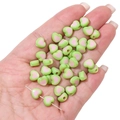 Two-tone heart-shaped acrylic beads in green and pink for DIY jewelry making - Approx. 8x7mm, Hole Approx. 2mm, 30 Pcs/Pack / Green With Pink Heart