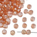Amber translucent glass beads with embossed rose pattern for DIY jewelry making - Rose / 10 Pieces/Pack (Approx. 6mm) / Yellow