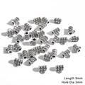 Antique silver cylinder spacer beads with 9mm length and 3mm hole for DIY jewelry making - Vintage Texture Style (BJI1048) / Length 9mm Hole 3mm (20 Pieces/Pack)