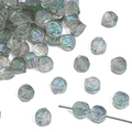 Iridescent glass rose beads in gray silver for handmade jewelry making and DIY projects - Rose / 10 Pieces/Pack (Approx. 6mm) / Green