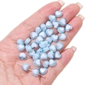 Light blue and white two-tone heart acrylic beads for DIY jewelry making - Approx. 8x7mm, Hole Approx. 2mm, 30 Pcs/Pack / Lake Blue White Center
