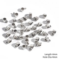 Antique silver cylinder DIY bail beads with 4mm length and 4mm hole diameter - Smooth Cylinder Style 1 (BJI1048) / Length 4mm Hole 4mm (20 Pieces/Pack)