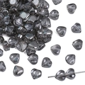Translucent smoky gray heart-shaped glass beads for handmade DIY jewelry crafting - Heart / 10 Pieces/Pack (Approx. 6mm) / Gray