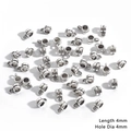 Silver alloy cylindrical bail pendants 4mm for DIY jewelry making and necklace crafts - Smooth Cylinder Style 2 (BJI1048)
