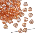 Faceted amber glass heart beads for DIY jewelry making and handmade accessories - Heart / 10 Pieces/Pack (Approx. 6mm) / Orange