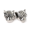Colgantes de cabeza de leopardo de aleación de zinc plata antigua con manchas negras DIY - Cabeza de Leopardo Plata Antigua (12x12mm)