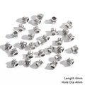 Antique silver plated cylinder charm bead with loop for DIY jewelry making 6mm - Striped Decoration Style (BJI1048)