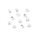 Versilberte CCB-Würfel-Abstandshalter mit Mittelloch für DIY-Schmuckherstellung - Quadratische Zwischenperle / 4mm (200 Stück/Packung) / Silber